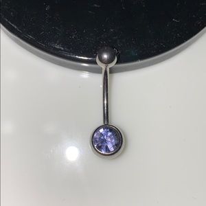 Purple Gem Belly Button Ring